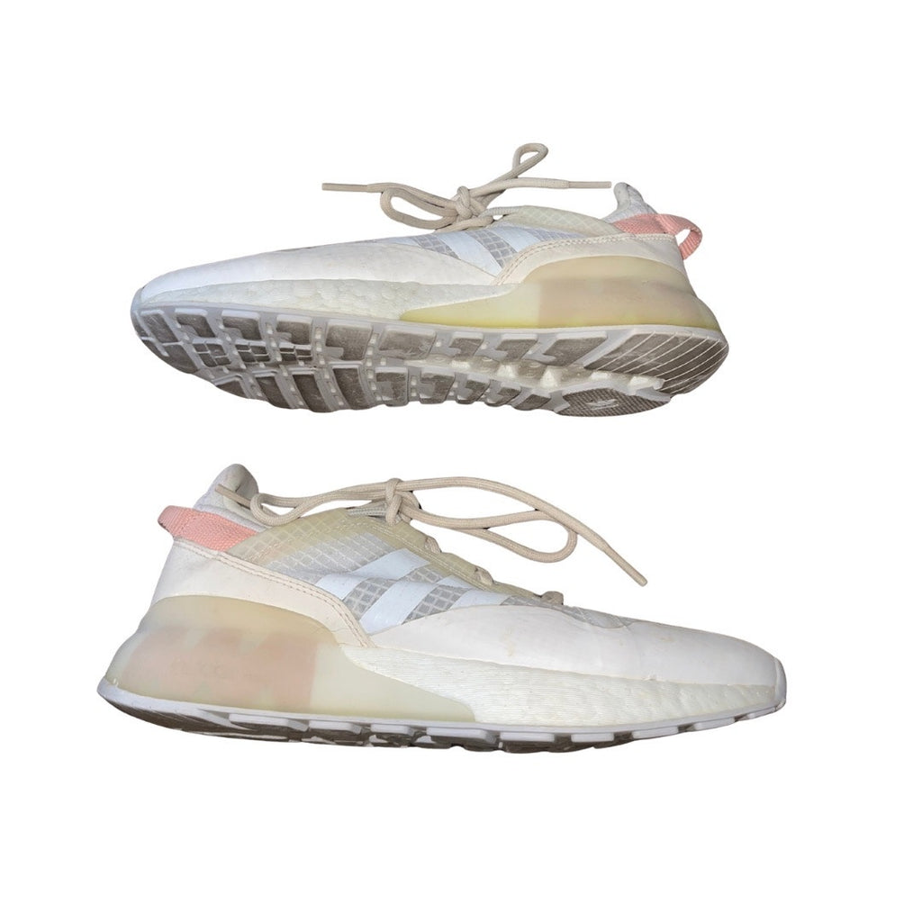 Adidas Womens ZX 2K Boost Sneakers Shoes White Blush Colorway Marathon Running
