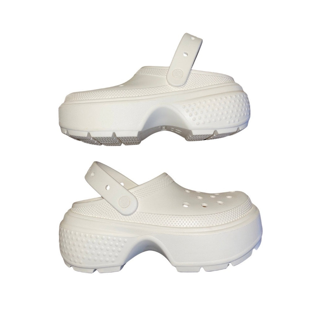 Crocs Stomp Slip on Clogs Chalk White Platform Size 10 Chunky Sole Comfort NWT