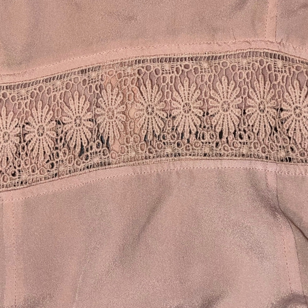 Forever 21 Dusty Pink Sleeveless Dress Floral Embroidered Waist Size Medium