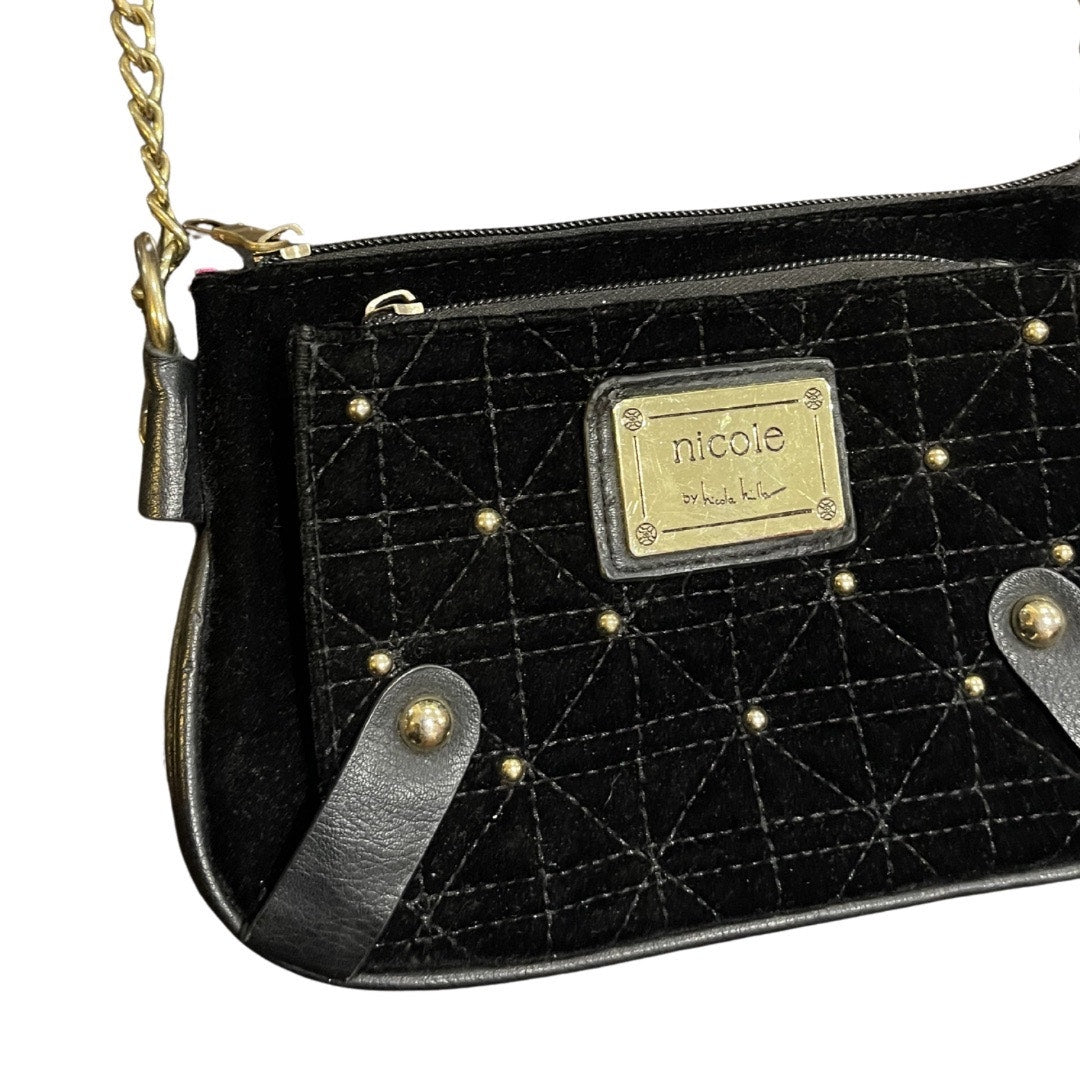 Nicole Miller Suzie Quilted Velvet Crossbody Bag Whimsical Evening Chic Party