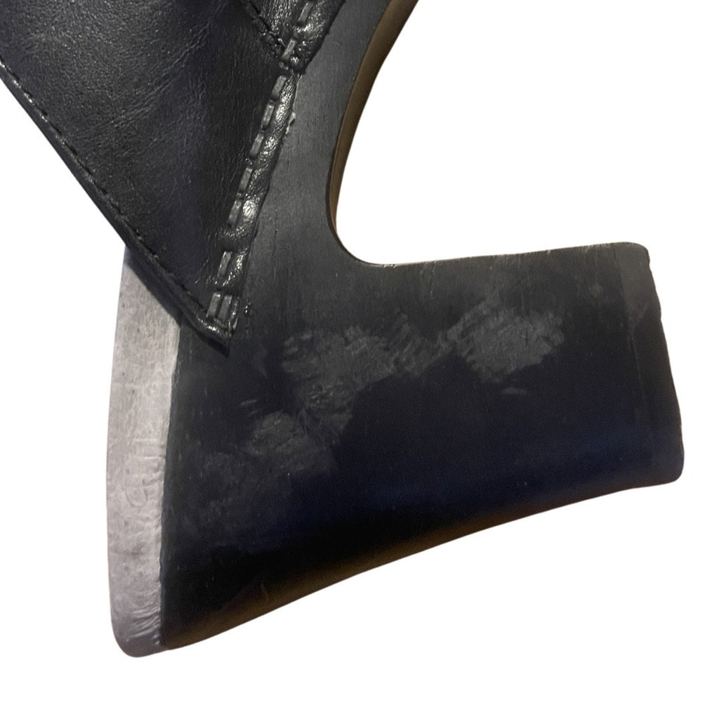 Dansko Rae Black Leather Slip on Heeled Clogs Size 9.5 Mules Artsy Boho Chic