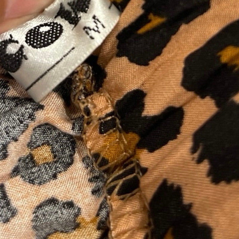 Leopard Print Lightweight Wide Leg Pants SZ M Pull on Waist Casual Trousers