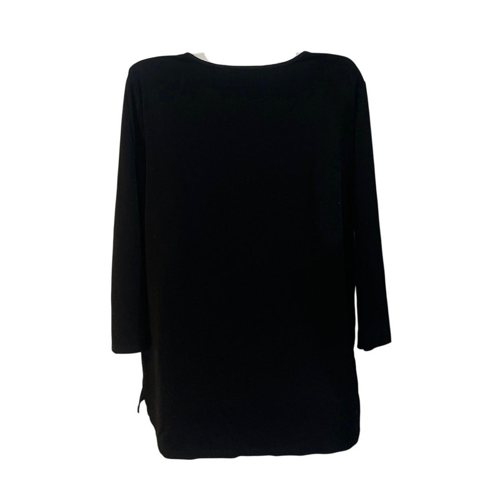Banana Republic Black 3/4 Sleeve V-Neck Top Blouse SZ L Casual Office Workwear