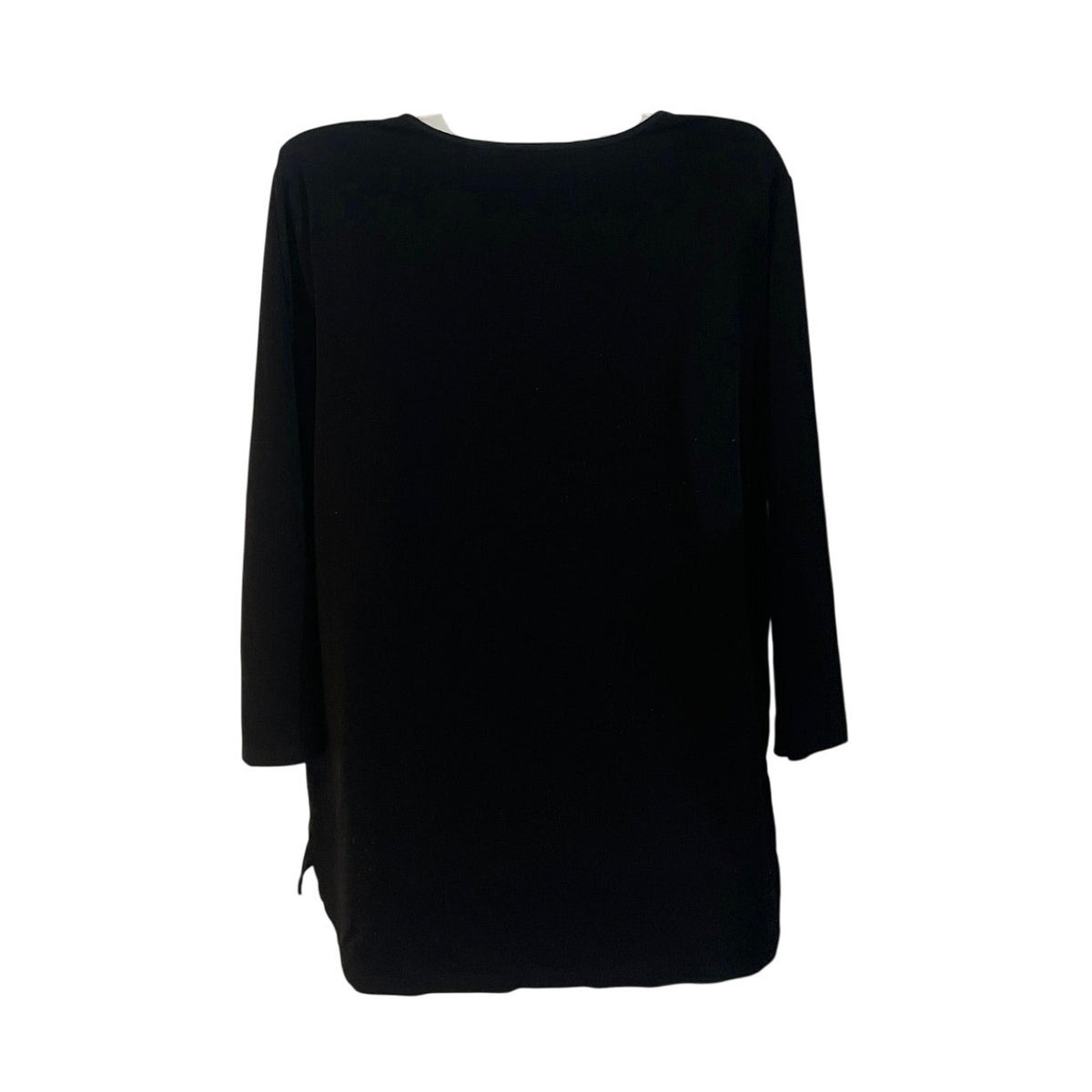 Banana Republic Black 3/4 Sleeve V-Neck Top Blouse SZ L Casual Office Workwear