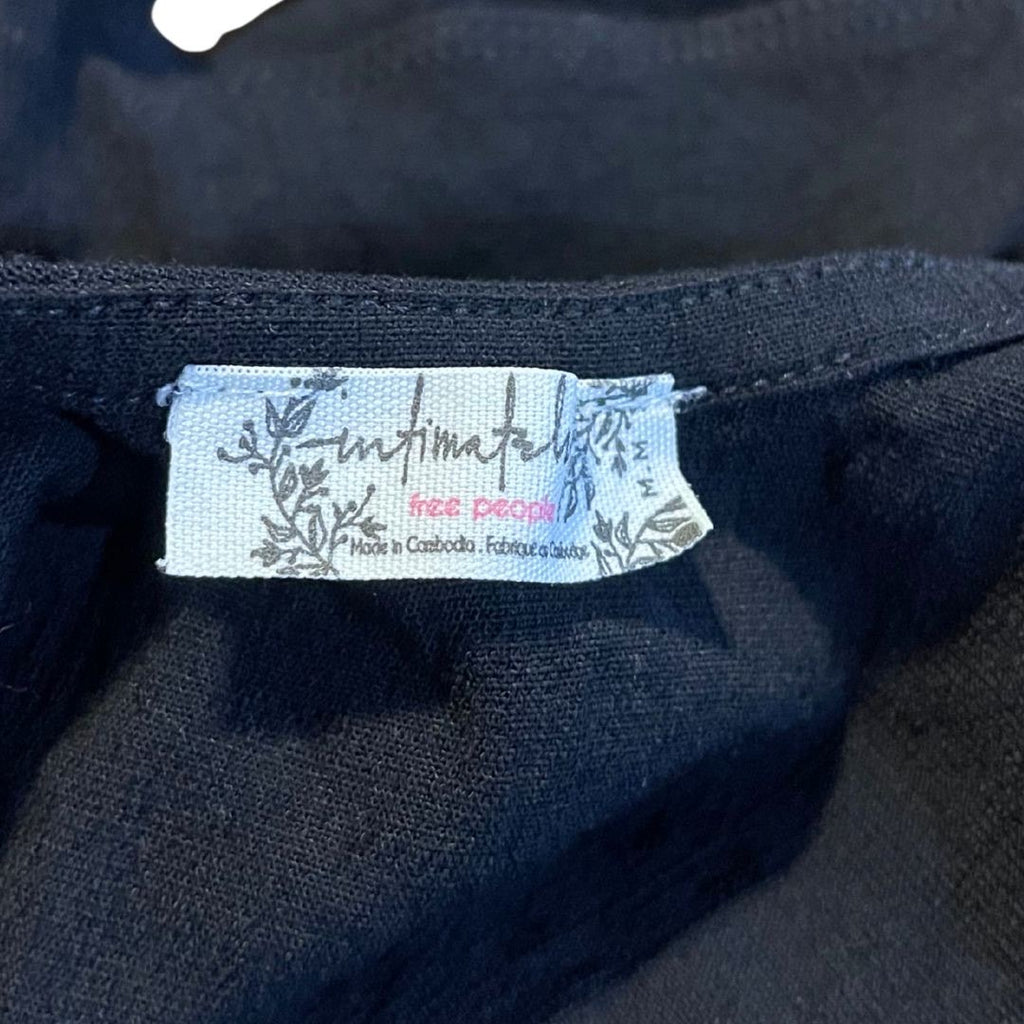 Intimately Free People Ribbed Stretched Larissa Snap Bodysuit Black Size Medium