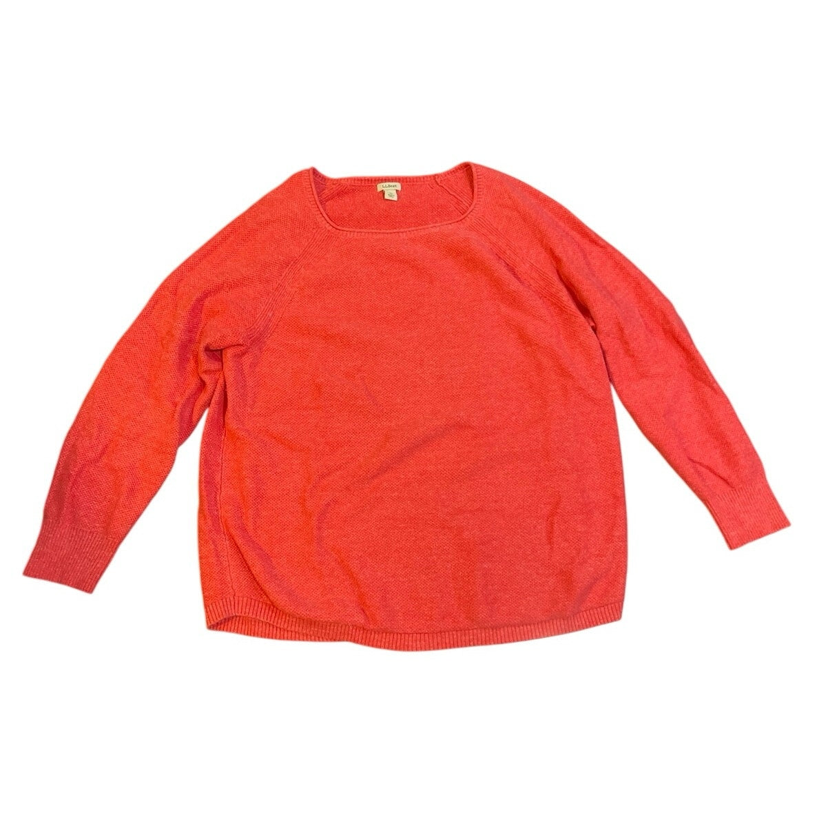 L.L. Bean Cotton Thermal Knit Boatneck Pullover Sweater Size XL Casual Wear
