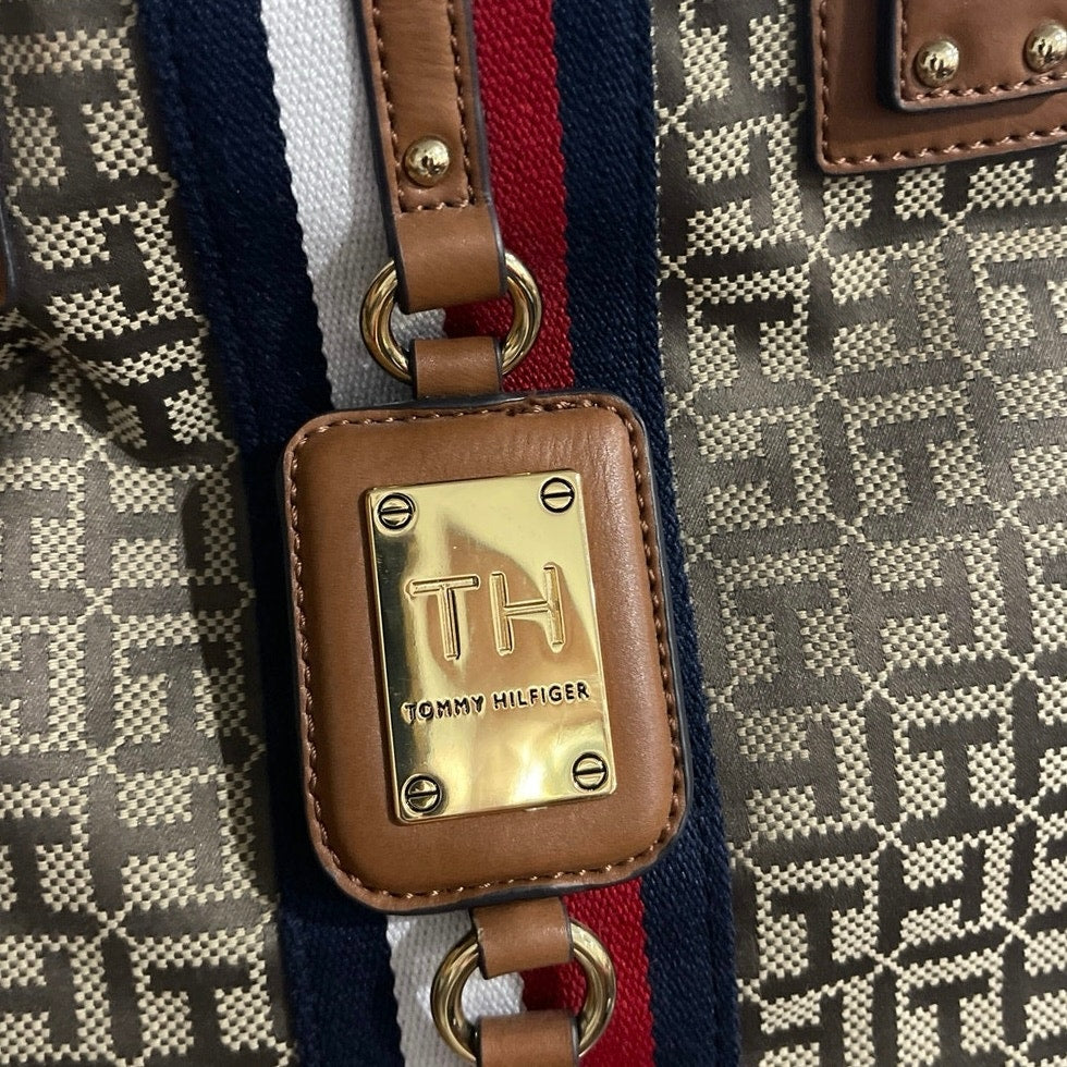 Tommy Hilfiger Monogram Jaden Tote Bag Canvas Faux Leather Classic