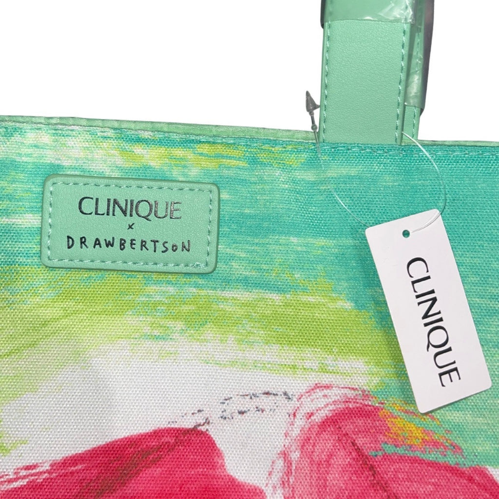 Clinique X Drawbertson Limited Edition Floral Tote Bag NWT Handbag Boho Chic