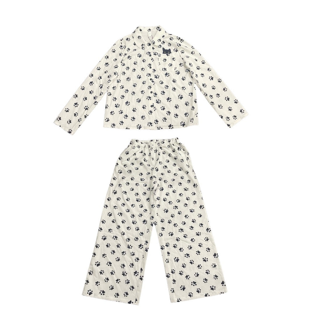 Cider Two Piece Loungewear Pajama Set SZ S Cat Paw Novelty Print Sleepwear NWT