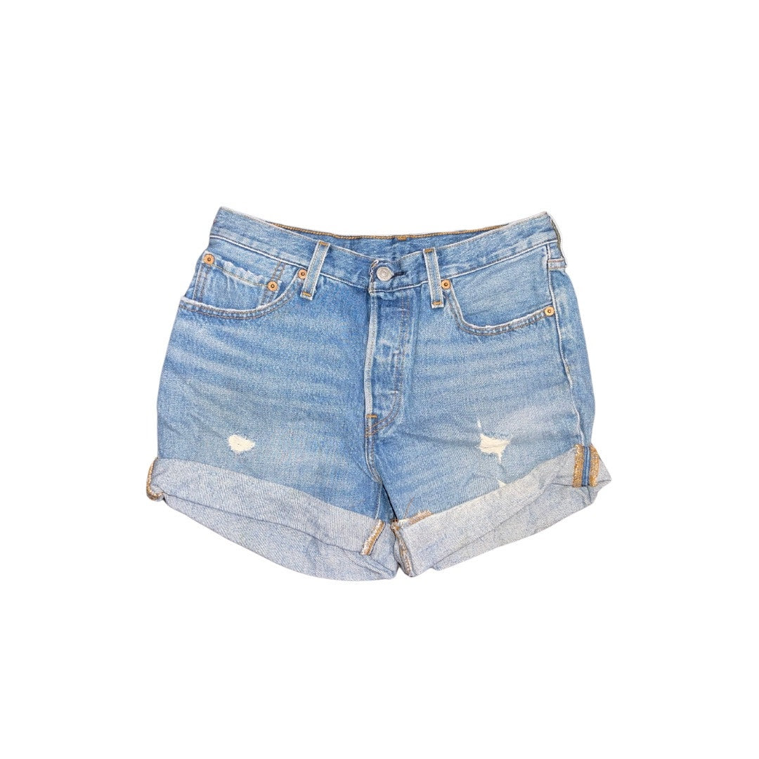 501 Womens Levi's Shorts distress cuffed Medium Wash size 27