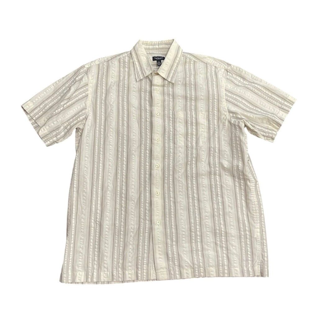 Van Heusen Men's Short Sleeve Button Down Shirt SZ L Retro Resort Casual Wear