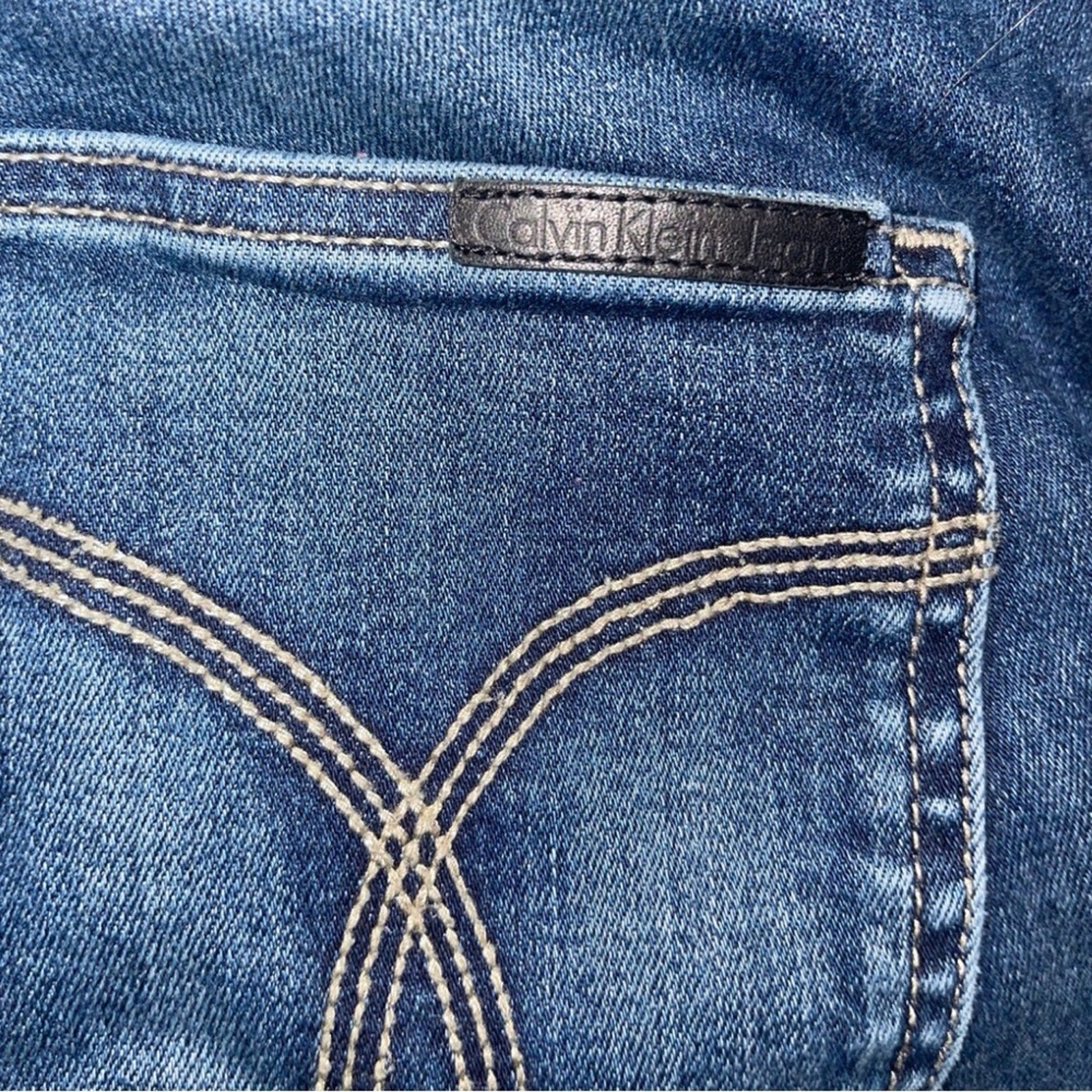 Calvin Klein Jeans Women Flare Denim Pants Size 27 Sculpted Crop Western