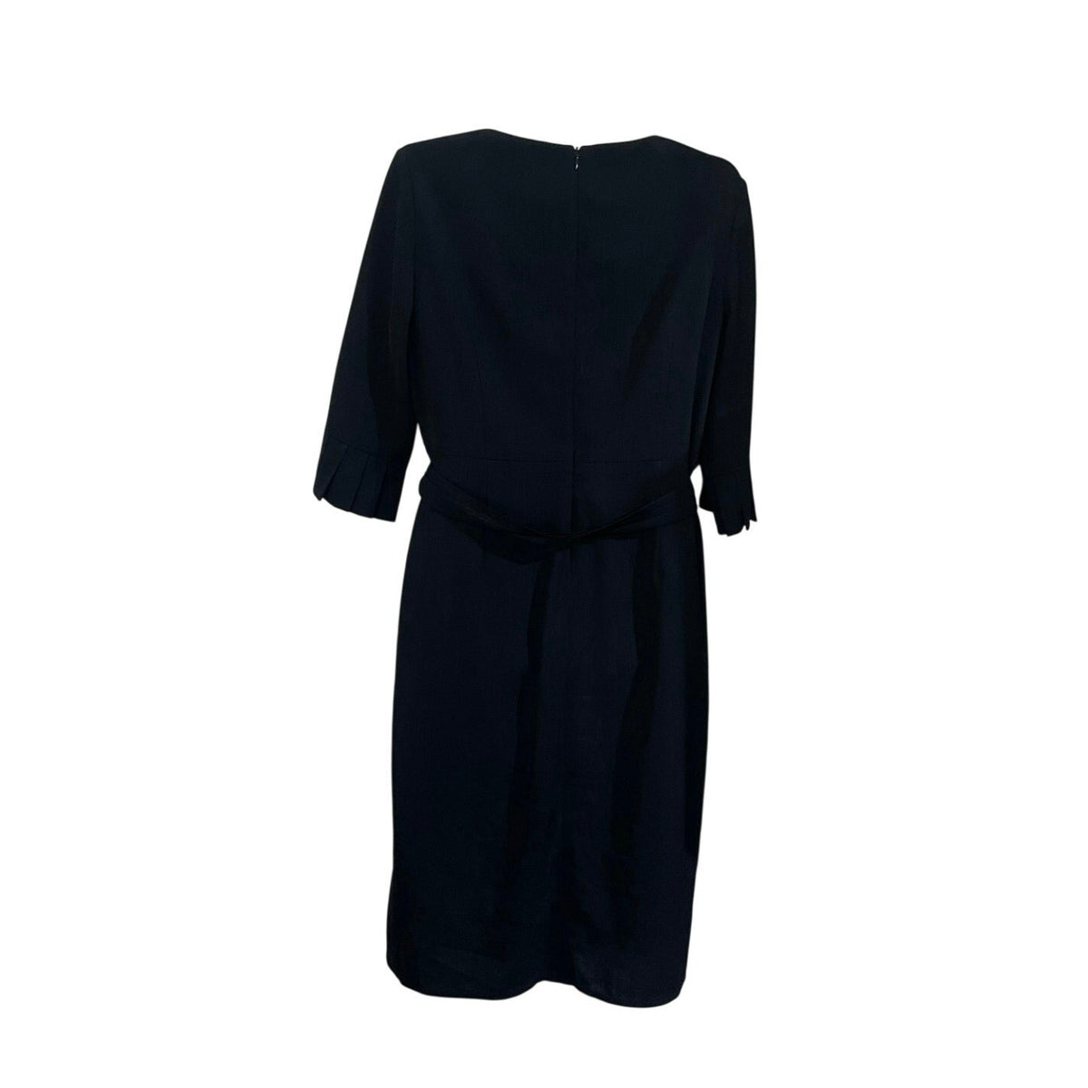 Kim Young Joo 3/4 Sleeve Belted Sheath Dress SZ 6 Korean Designer Elegant Office