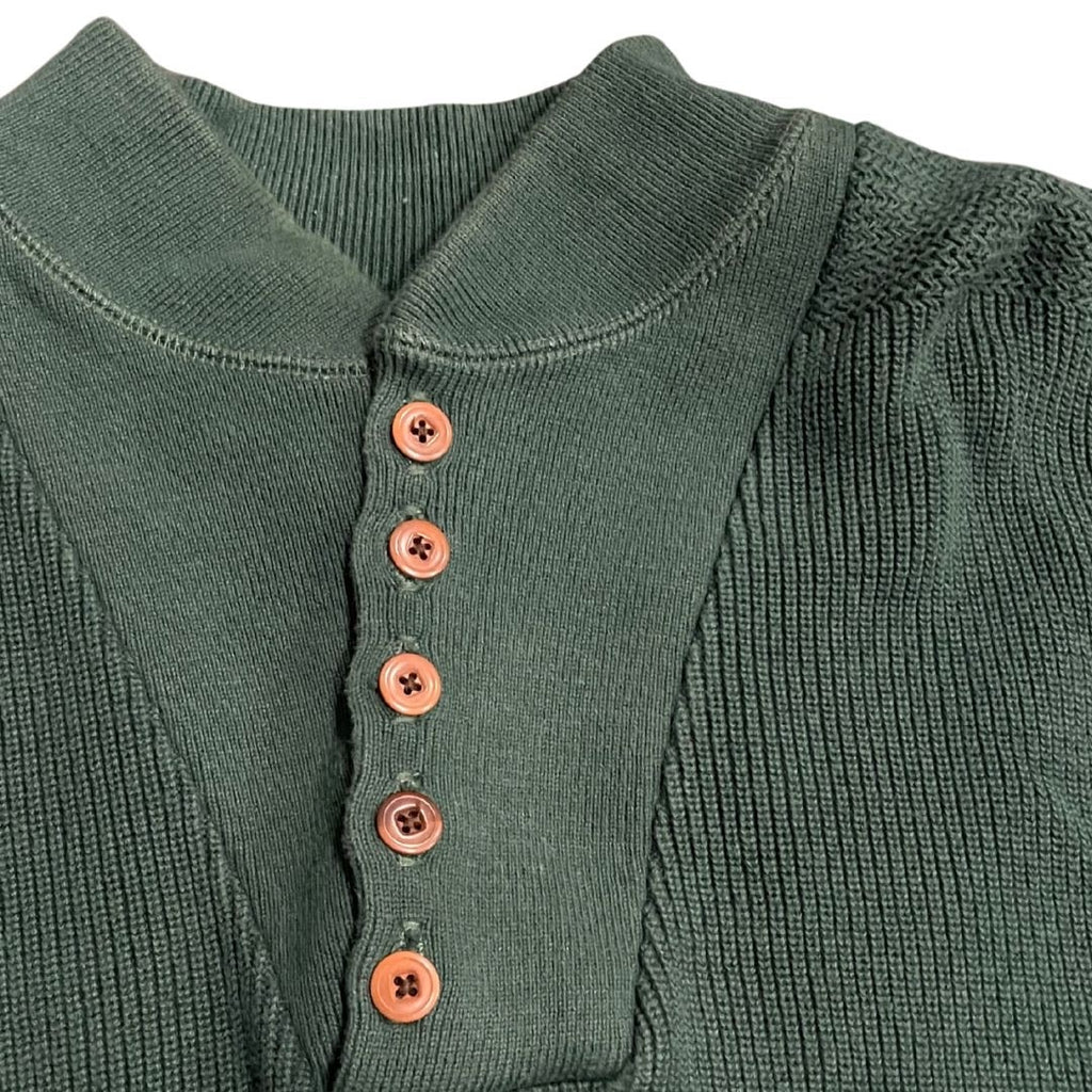 Land's End Mens Vintage Pullover Knit Cotton Hensley Sweater Medium 90s USA Made