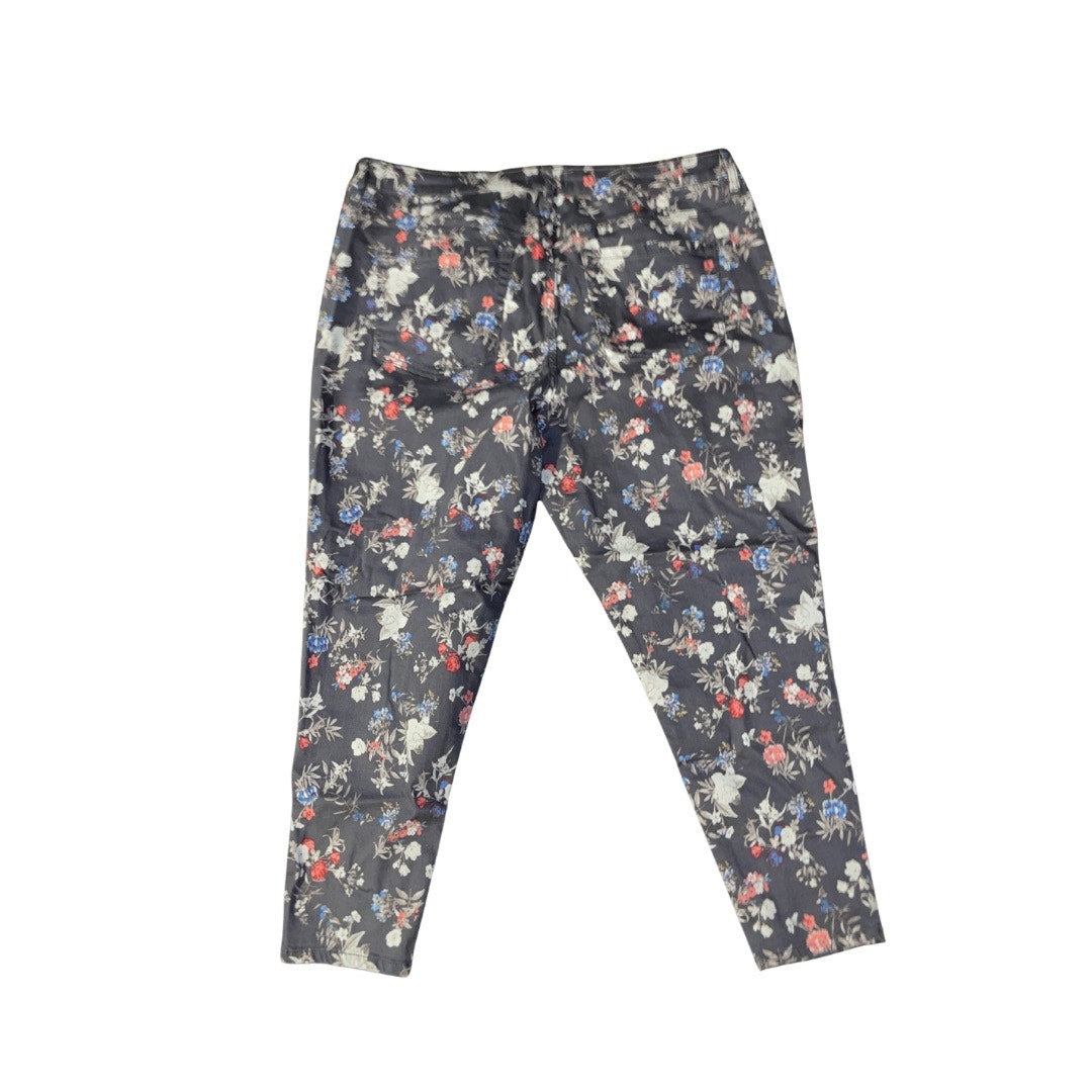 Lane Bryant Skinny Jeans Stretch Floral Print Design Pants Plus Size 24 R