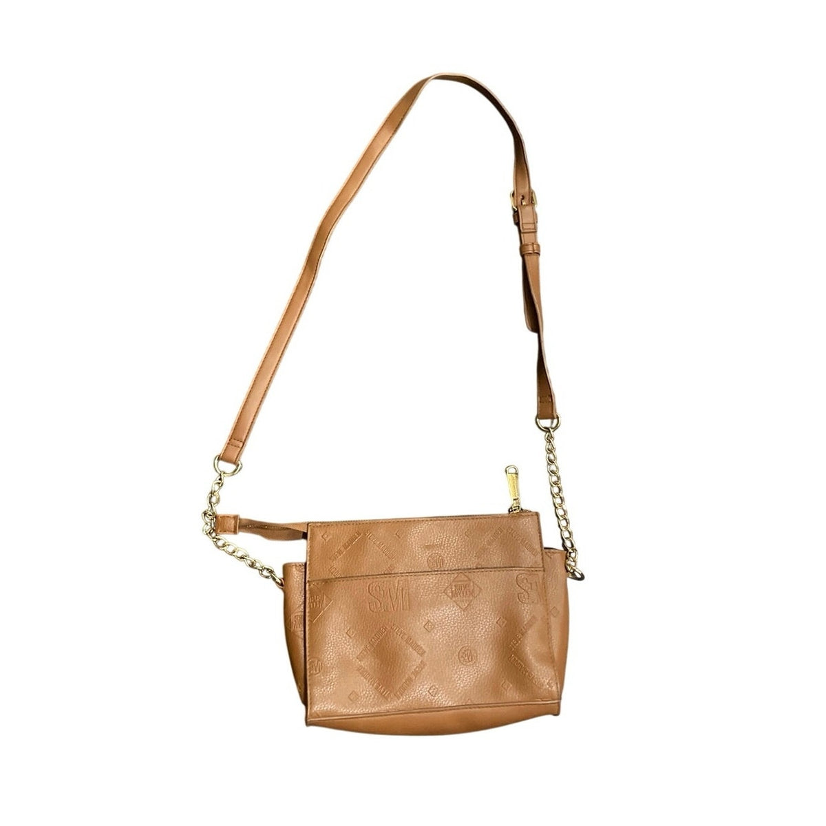 Steve Madden Blexi Tan Faux Leather Crossbody Bag Monogram Y2K Casual Everyday
