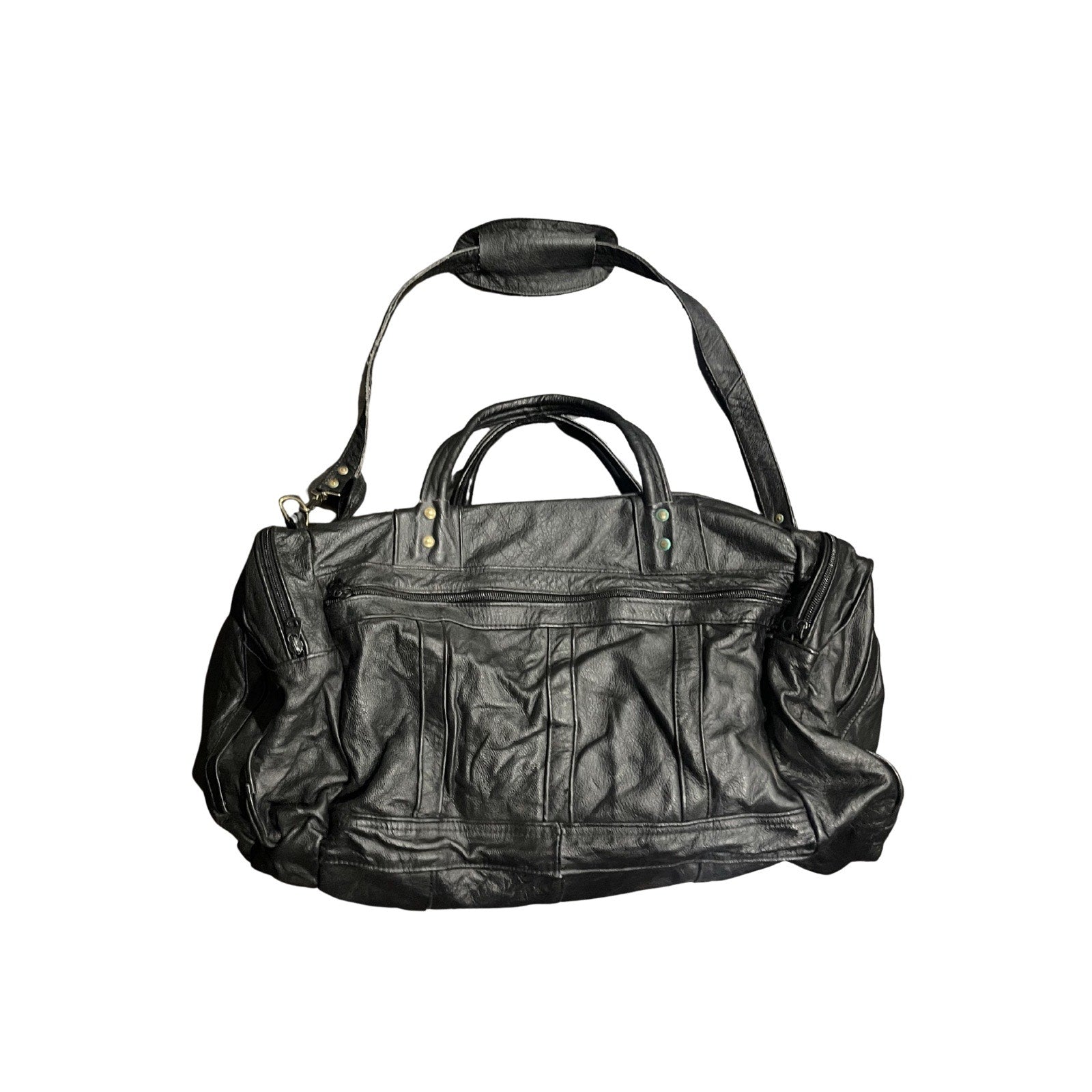 Genuine Leather Vintage Duffle Travel Bag Made in Mexico Luggage Weekender