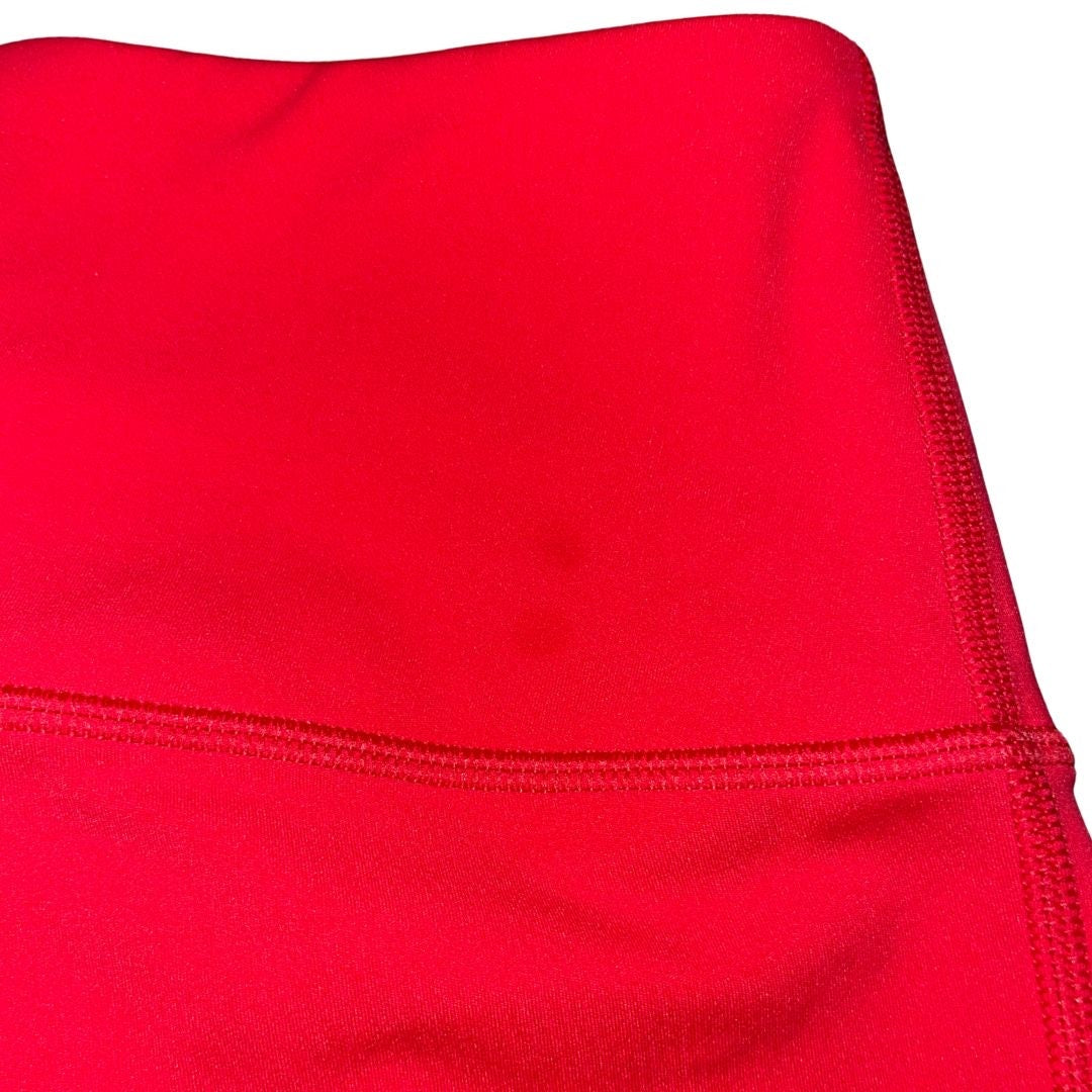 Peloton Bright Red Leggings Tights Size Large Capri Athletic Activewear Gym