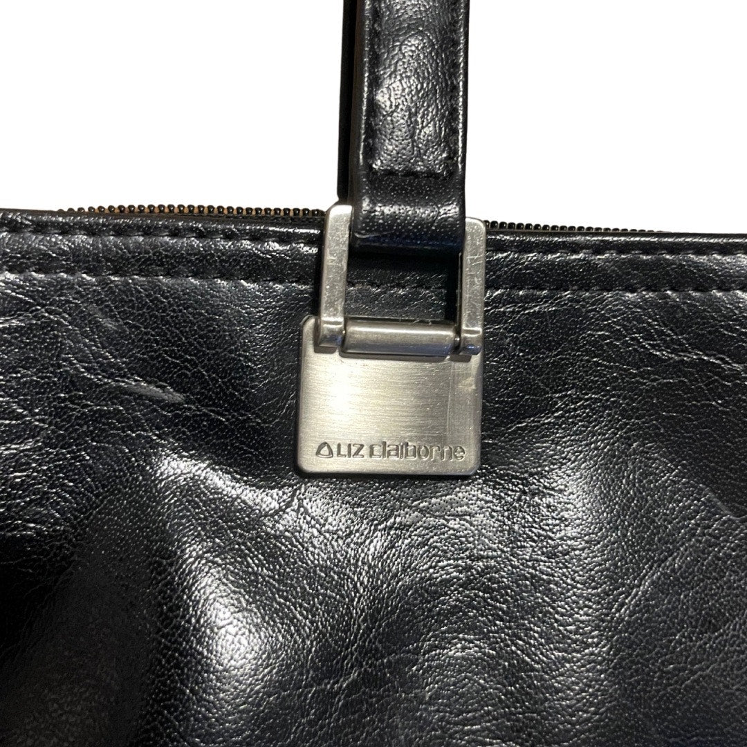 Vintage Liz Claiborne 3 Compartment Double Strap Faux Leather Handbag Purse