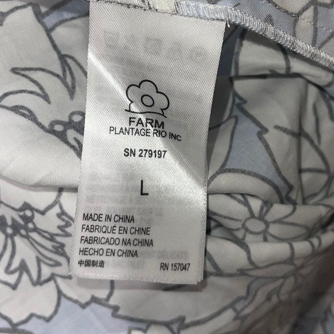 Farm Rio x Anthropologie Basque-Waist Midi Dress Size Large Tie Straps Fit Flare