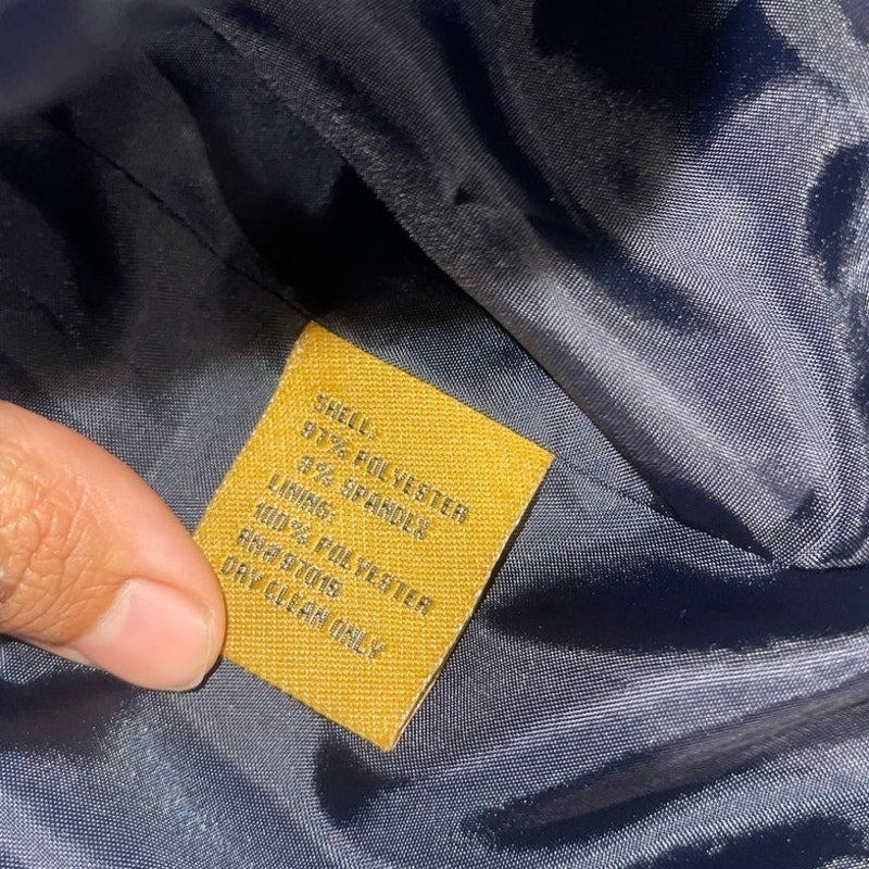 Allen by Allen Schwartz Blue Blazer Jacket SZ 2 Button Pockets Career Office VTG