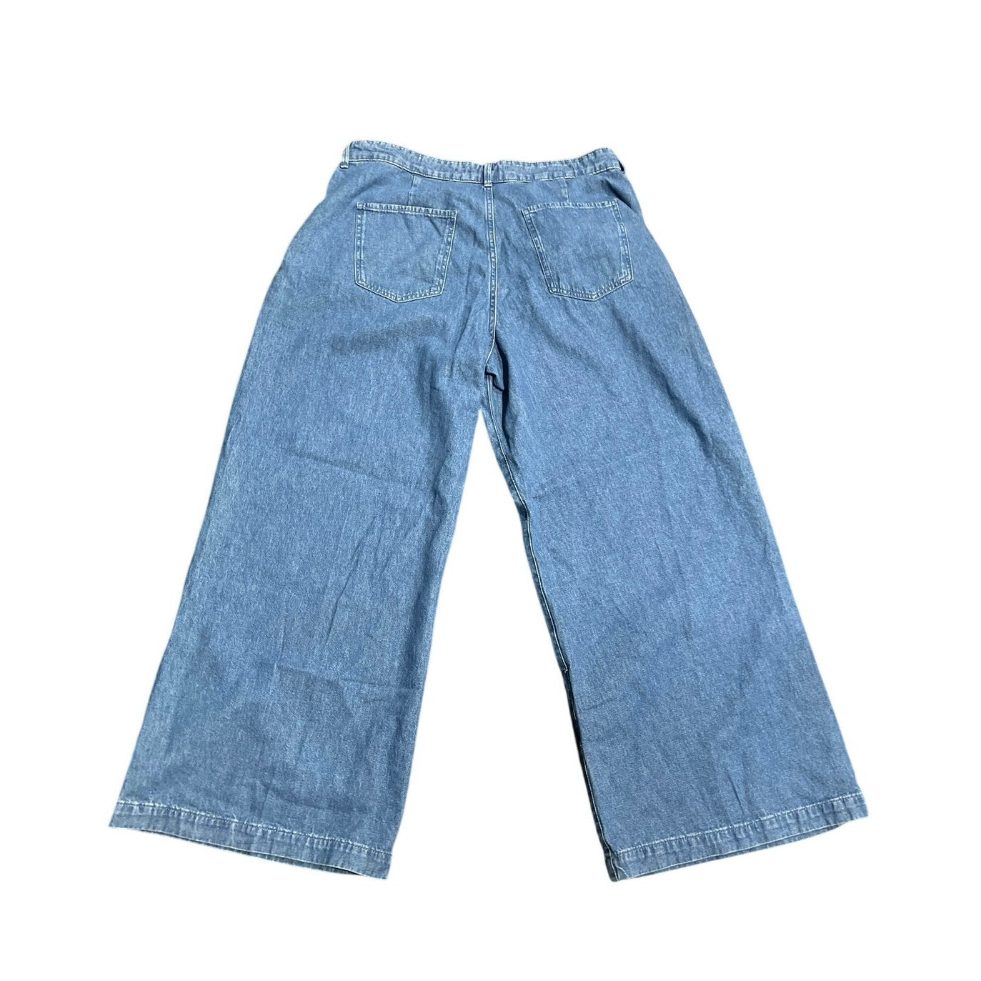 Zara High Waist Wide Leg Denim Jeans Pants Size 12 Pockets Streetwear Chic NWT