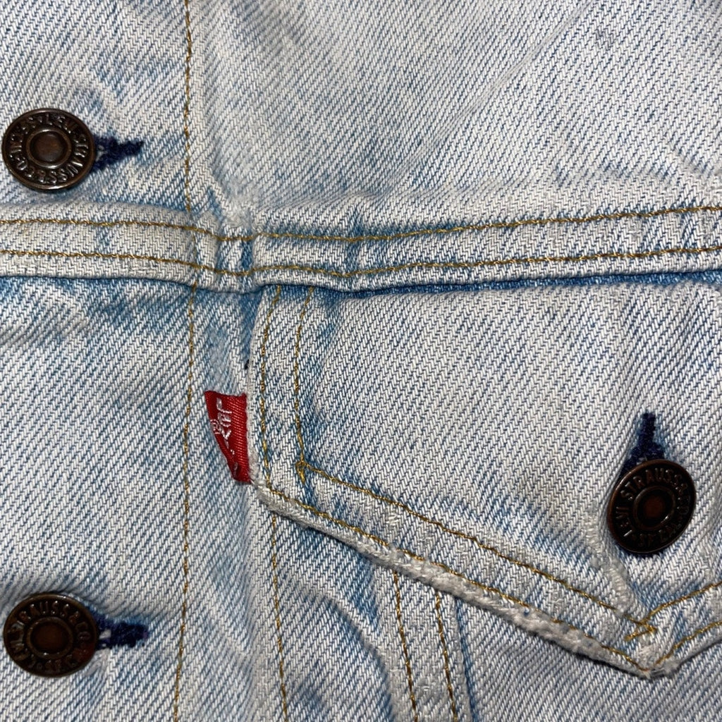 Levi's Strauss Distressed Jean Denim Jacket Light Blue Wash Vintage