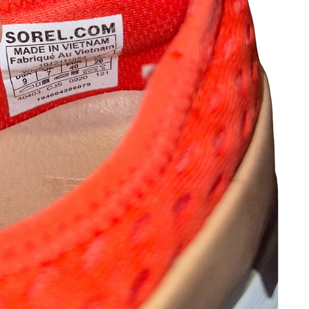 Sorel Womens Kinetic Impact Sneakers Signal Red Athletic Shoes Size 9