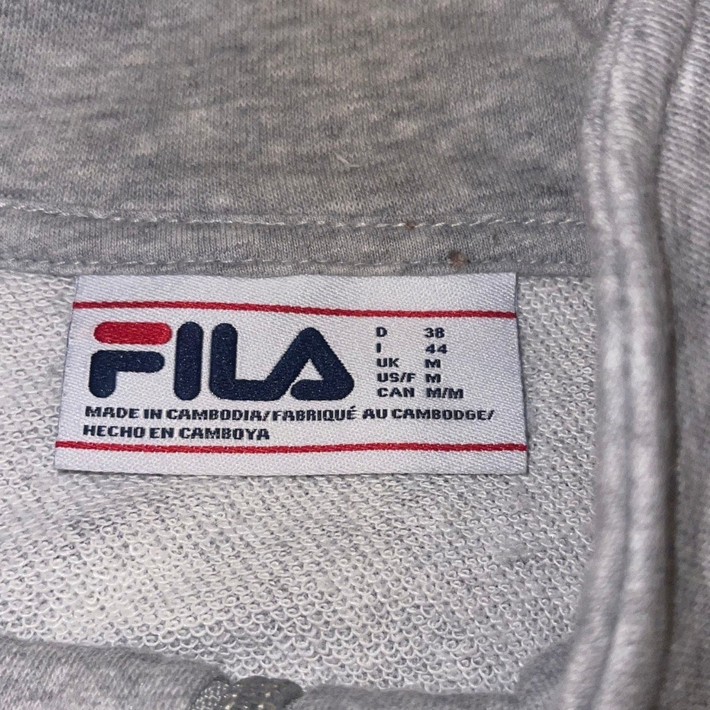 Fila Grey Full-Zip Short Sleeve Sweatshirt Jacket Size Medium Athletic wear 90s