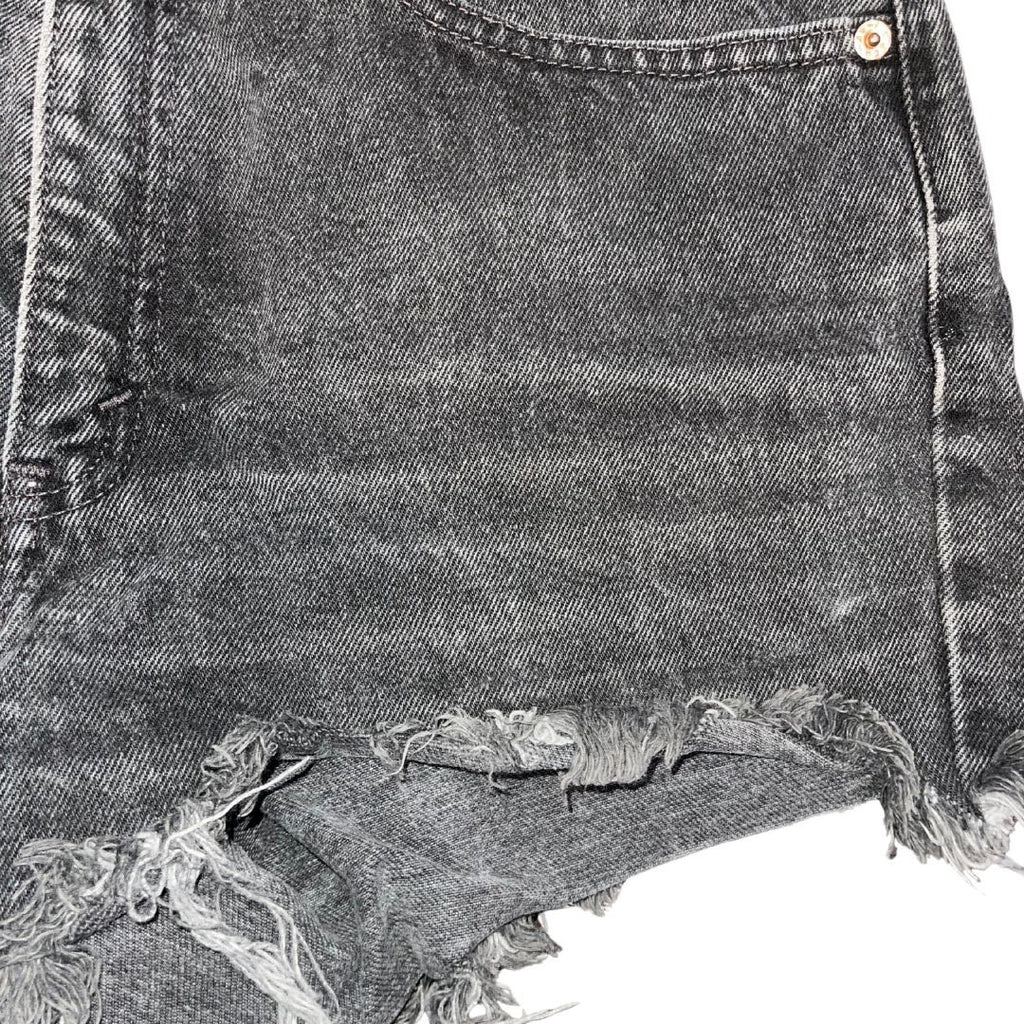 Levi's 512 High Rise Jean Denim Upcycle Shorts Cutoff Frayed Hem Distressed