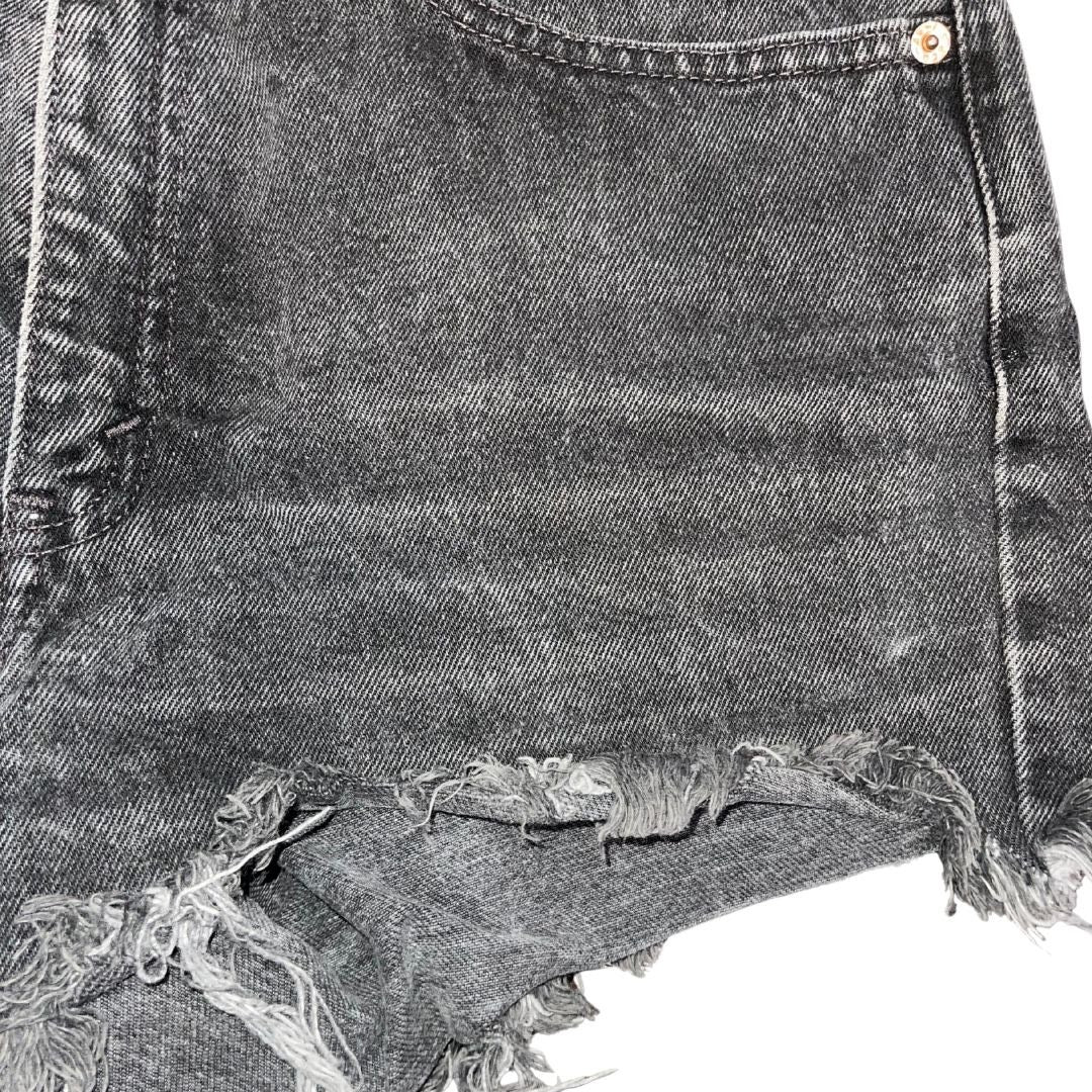 Levi's 512 High Rise Jean Denim Upcycle Shorts Cutoff Frayed Hem Distressed
