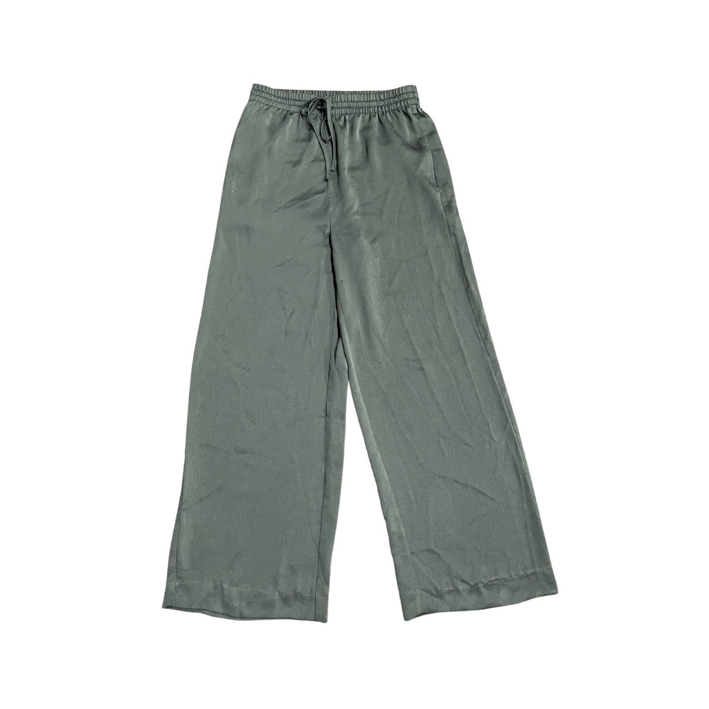 Madewell Green Drawstring Pull On Wide Leg Pants Size XS Flowy Casual Chic