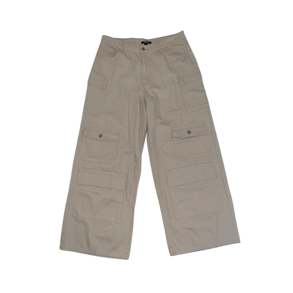 Forever 21 Cargo Tan Wide-Leg Fit Pants Cargo Pockets Size XL Y2K NWT