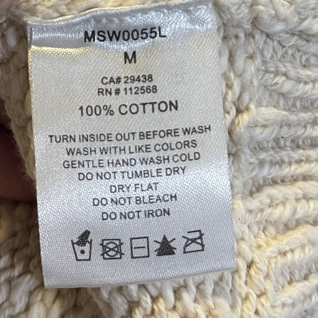 Miss Me Open Weave Cable Knit Crewneck Sweater Size Medium Preppy Fisherman