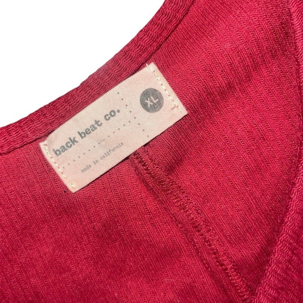 Back Beat Co. Organic Cotton Lounge Corduroy Knit Cropped Jumpsuit XL Overall