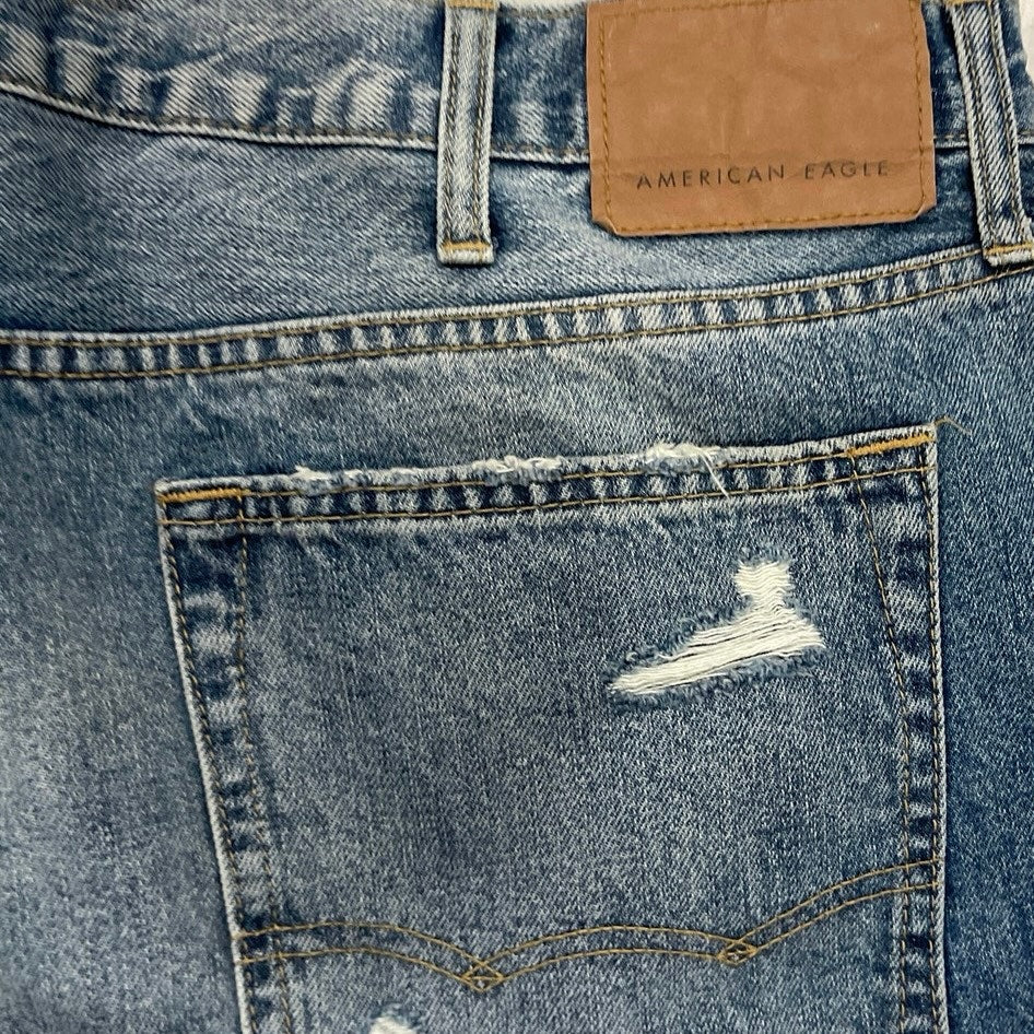 American Eagle Outfitters Relaxed Taper Distressed Denim Jeans 40X30 Streetwear
