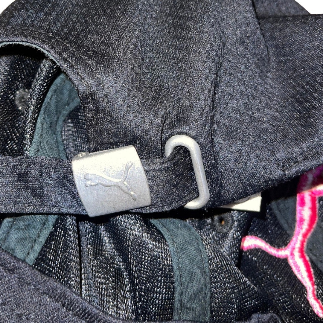 Puma Hat Cap Adjustable One Size Black Hot Pink Logo Activewear Athletic