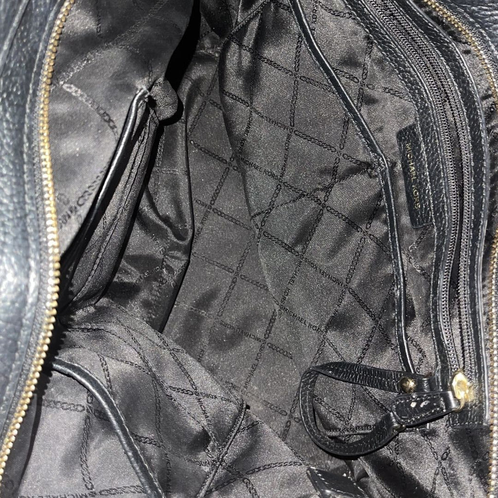Michael Kors Aria Large Tote Black Pebbled Leather Bag Minimalist Classic