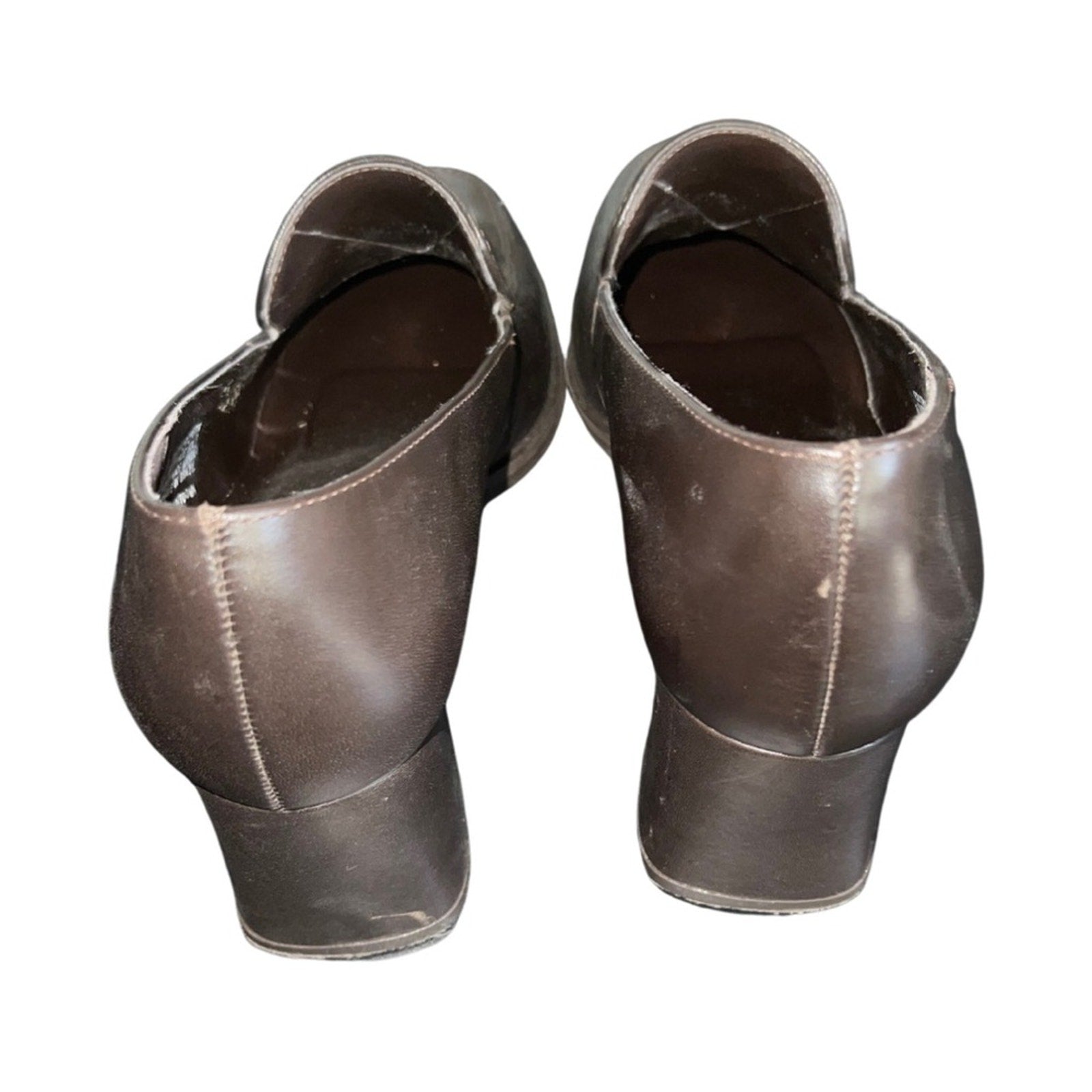 Vintage Calico Slip on Oxford Loafers Chunky Heel Shoes Made in brazil