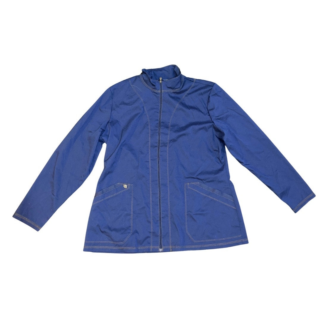 Dickies Women Jacket Blue Full Zip Pockets Mock Neck Size XL Lightweight Workwear