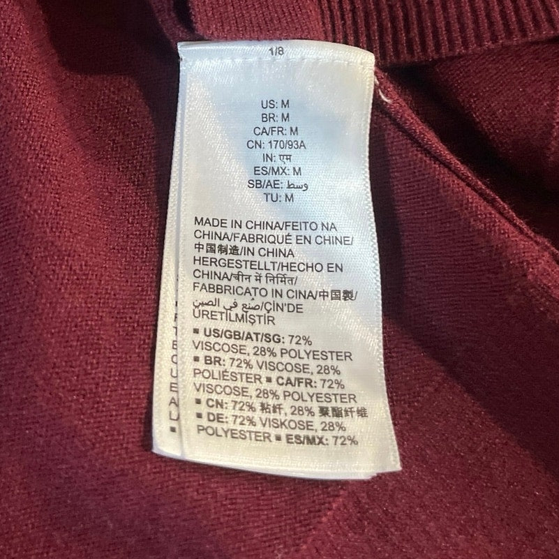 Daily Ritual Burgundy Open Front Cardigan Sweater Size Medium Pockets Casual NWT