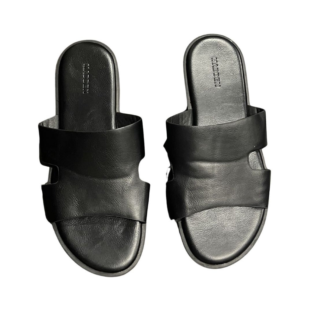 MADDEN Men's Jimmco Slide Sandals Size 10 Faux Leather Cushion Footbed Summer