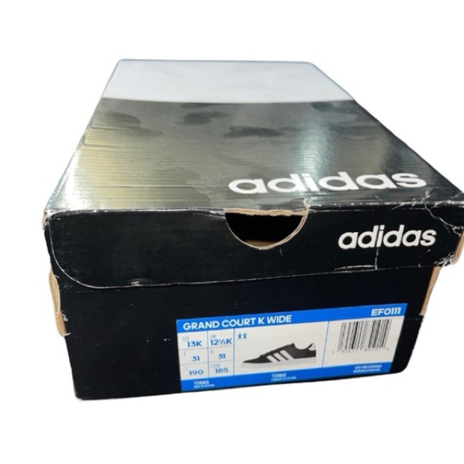 Adidas Kids Boys grand court k wide Tennis Shoes Size 13