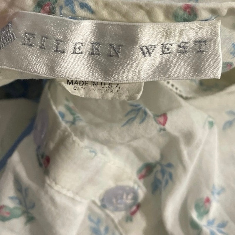 Vintage Eileen West Sleeveless Floral Chemise Nightgown SZ M Sleepwear Pajamas