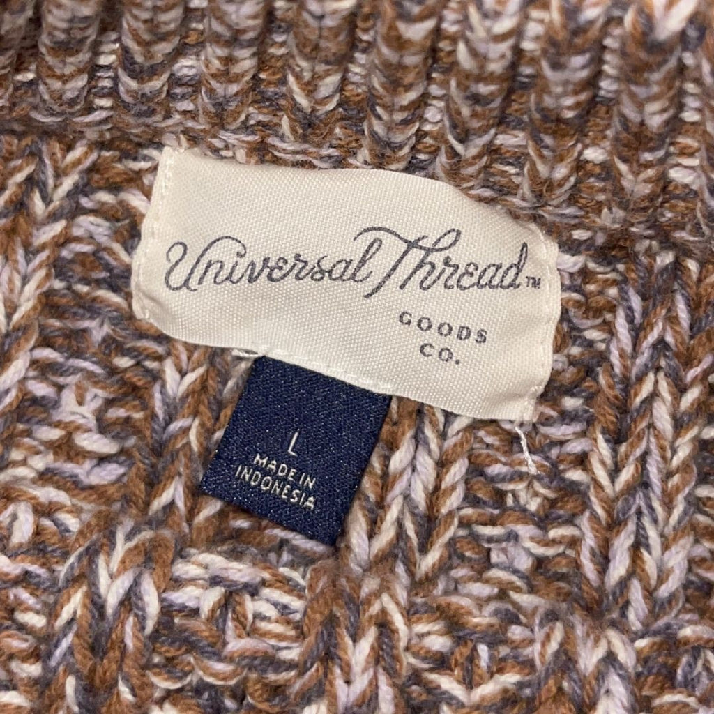 Universal Thread Brown Chunky Knit Cropped Pullover Sweater Size Large Cozy Chic