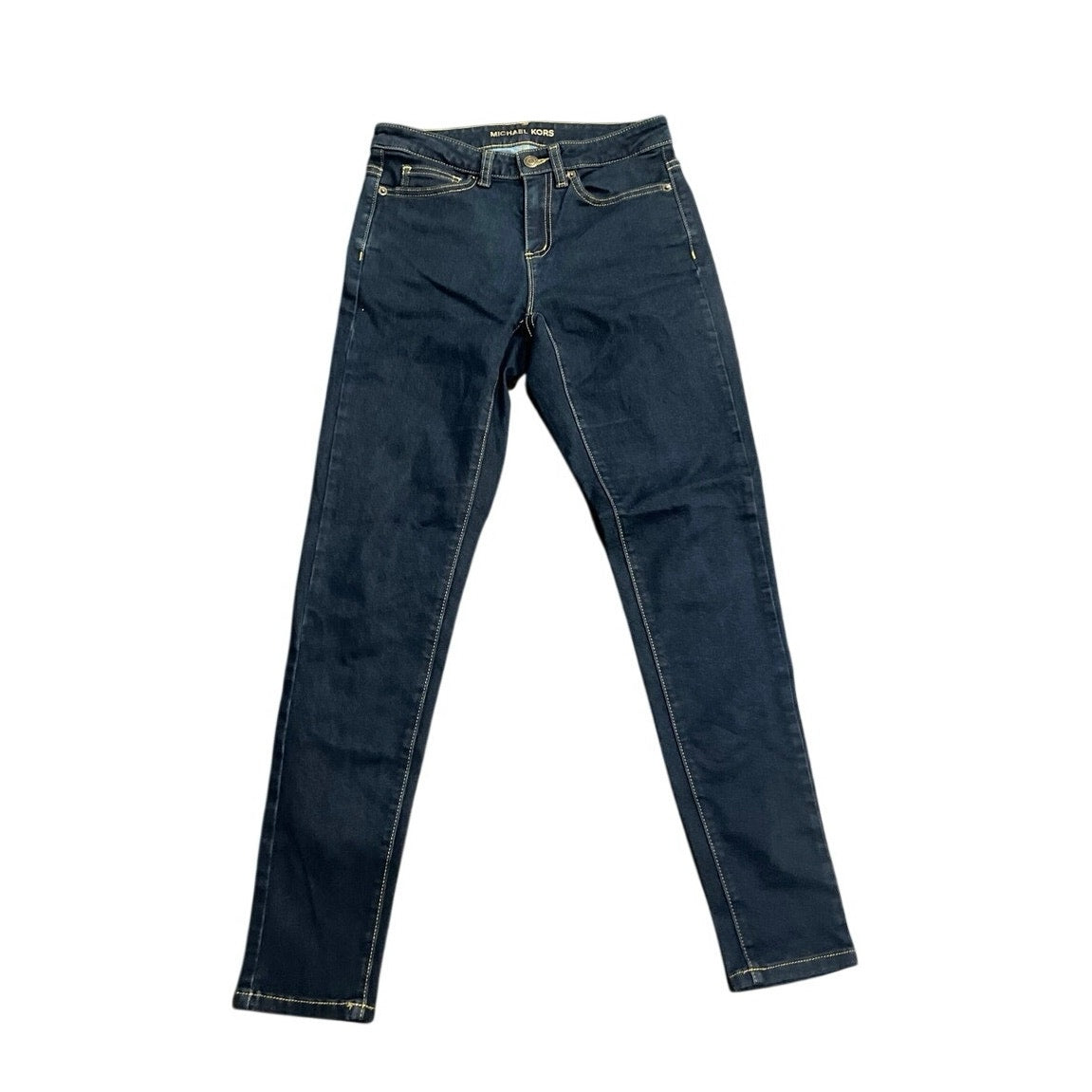 Michael Kors Izzy Skinny Dark Blue Wash Denim Jeans SZ 4 Casual Chic Streetwear