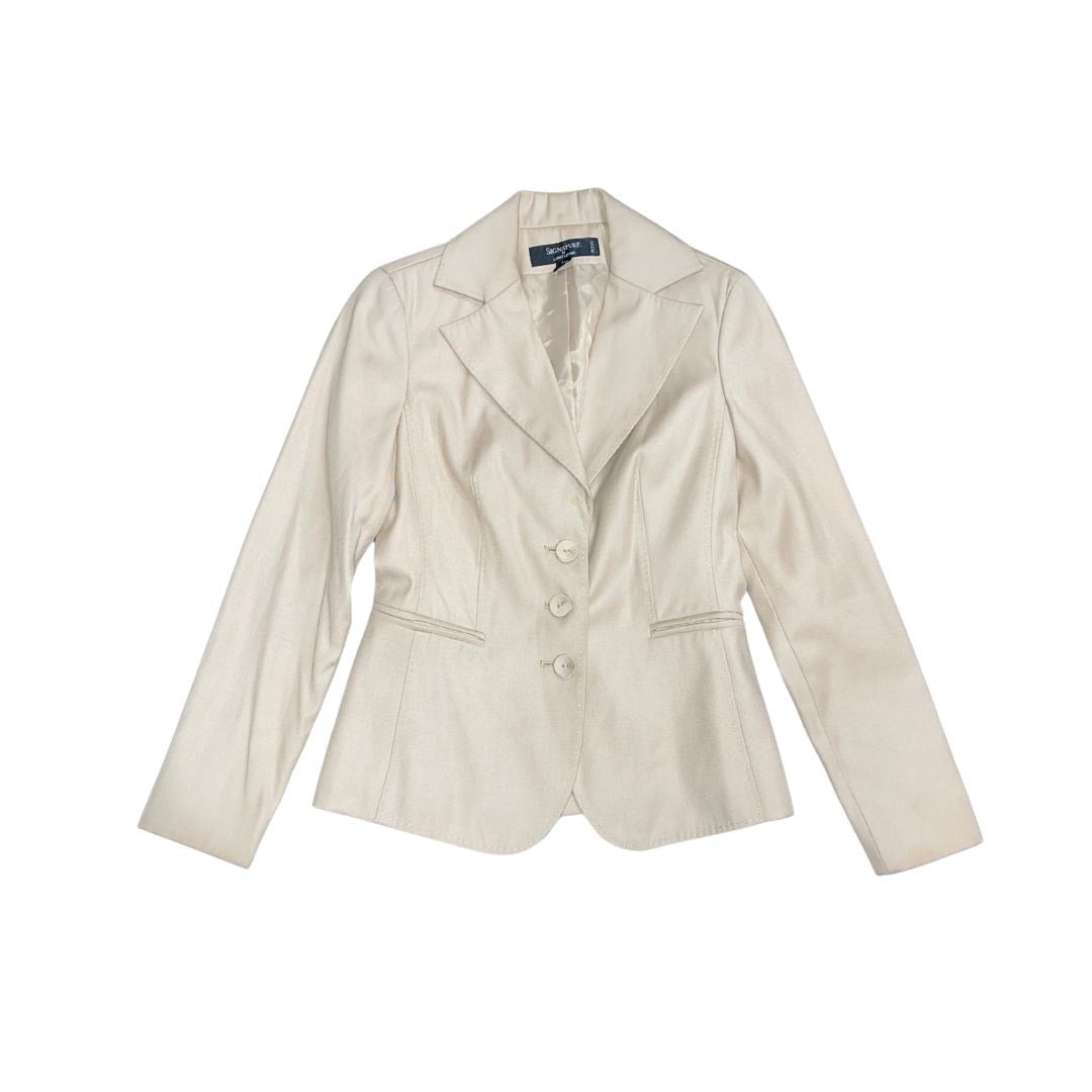 Signature By Larry Levine Blazer Skirt Suit Size 4P Career Office Professional