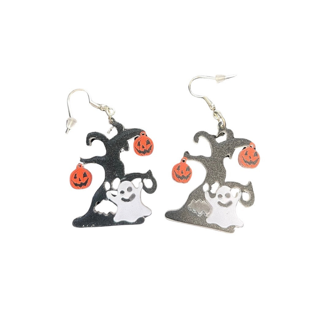 Halloween tree earrings