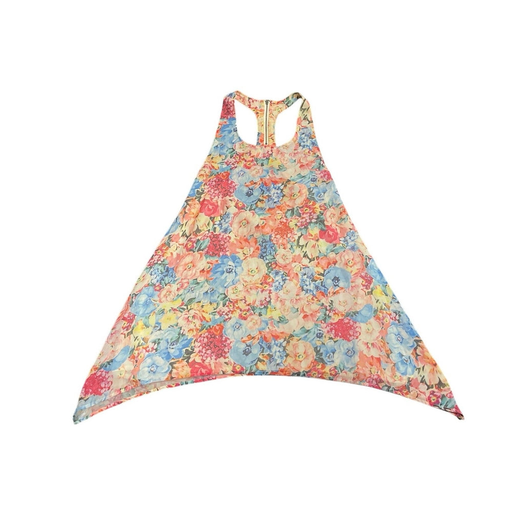 Millau Floral Sleeveless Tank Dres Handkerchief Helime SZ XS Flowy Botanical
