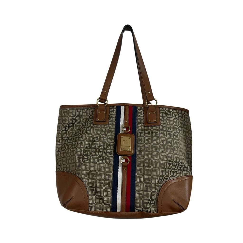 Tommy Hilfiger Monogram Jaden Tote Bag Canvas Faux Leather Classic